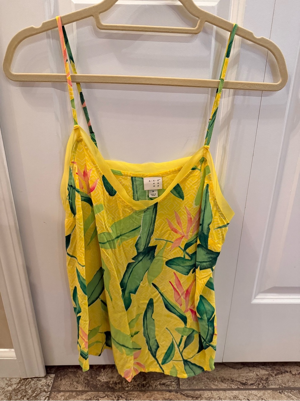 Women's Yellow Tropical Print One-Piece